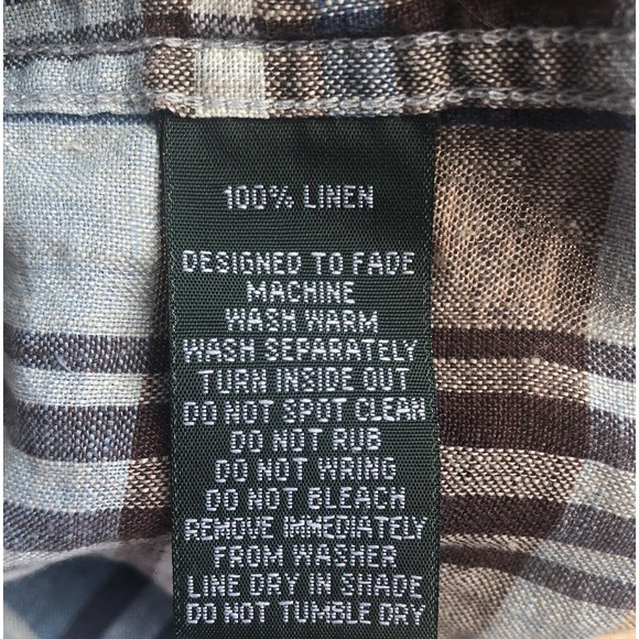 Rodd & Gunn Mens Size Large 100% Linen Pavilion Plaid Button-Up Shirt Collared - Picture 7 of 8